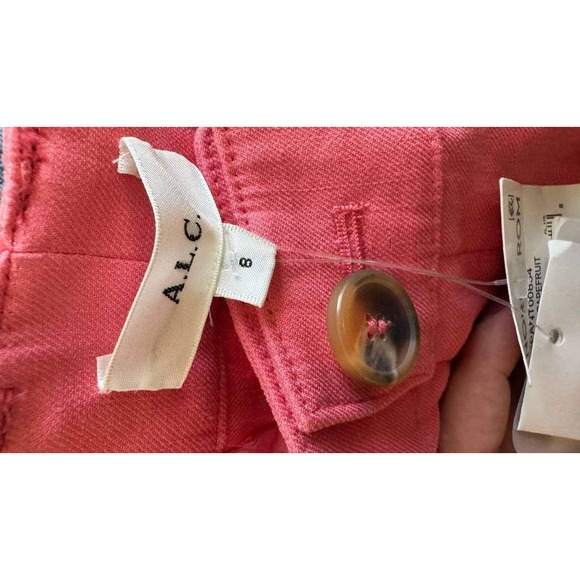 A.L.C. Mateo Shorts Pink Hue Linen Blend 8 High Rise Pleated Euro Summer Boho - Picture 5 of 7